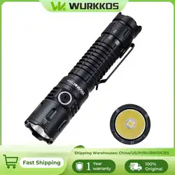 Wurkkos TD04 Flashlight 21700 Rechargeable Dual-Mode Tactical Flashlight USB-C Interface 3000 Lm Everyday Carry with Tail Switch