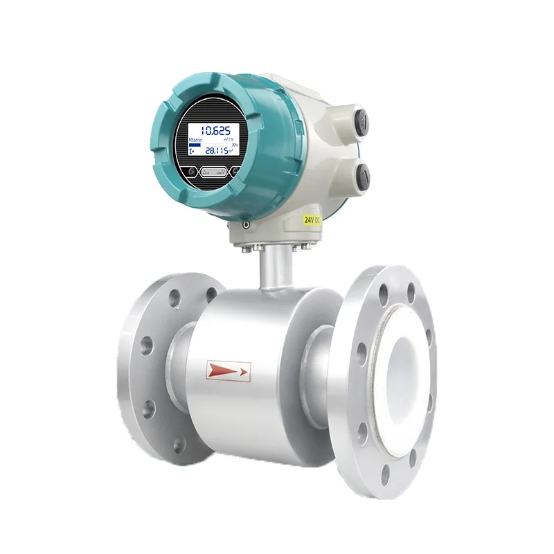 Electromagnetic Flow Meter Pulse 4-20mA RS485 PTFE Lining Milk Flowmeter For Sea Water Waste Water Measuring