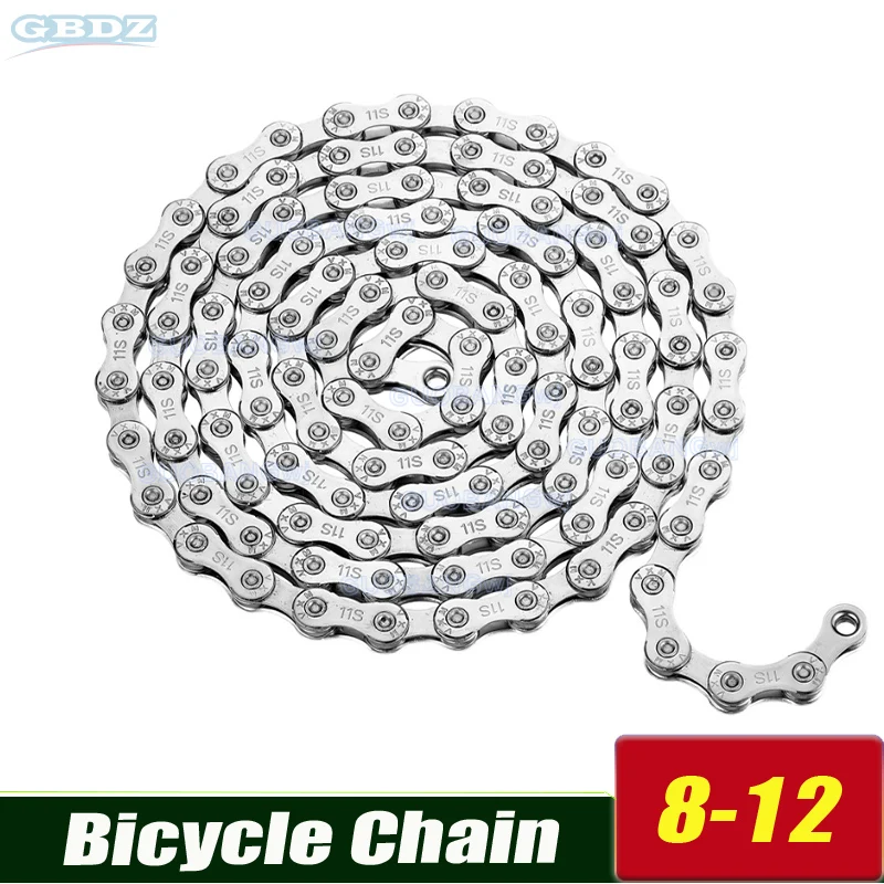 

8-12 Speed Bike Chain for MTB/Road/Folding Bikes, 27S 33S Derailleur Chain,Carbon steel With Quick Link 116 Links 1PCS