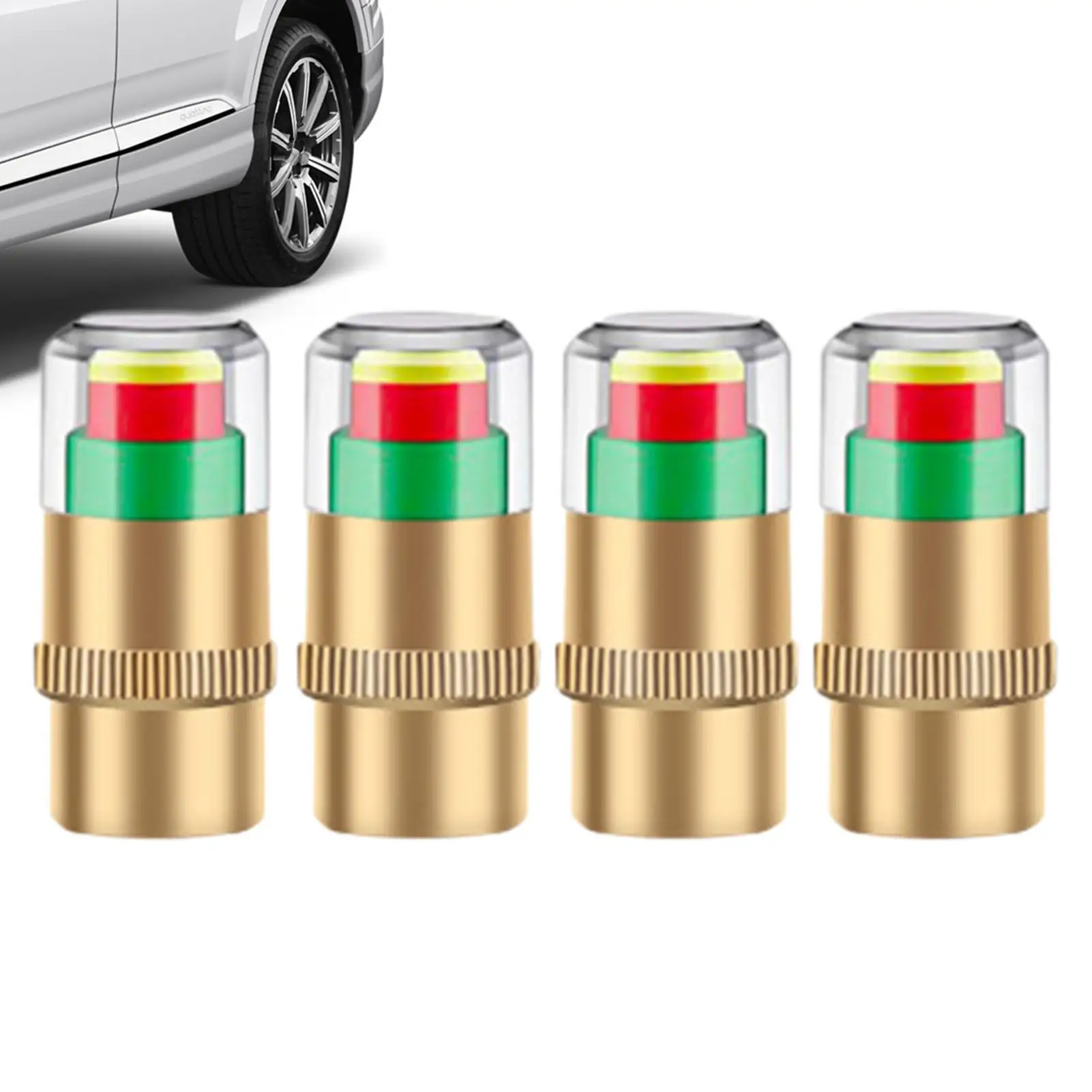 

4Pcs/set Cars Tire Air Pressure Monitor Alert Indicator Tire Valve Caps Gauge Car Accessories Car Tyre Pressure Gauge Caps
