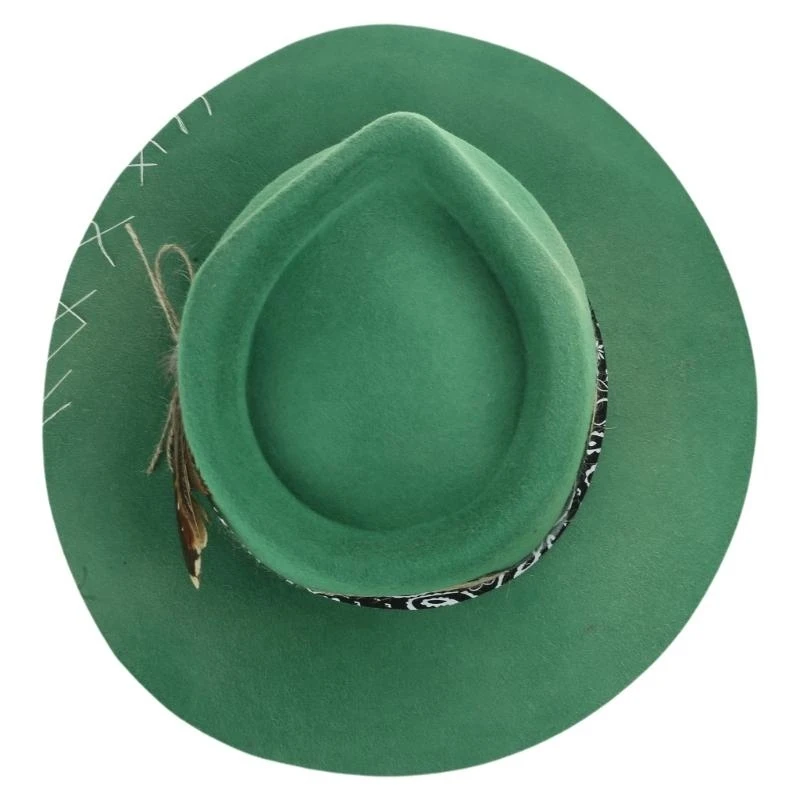 400A Distressed Homburg Fedoras Hat Wool Porkpie Hat for Dinner Outdoor Casual Wear