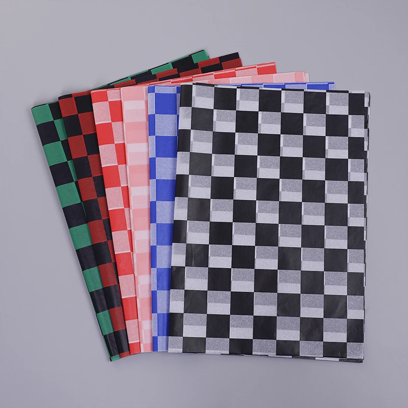 20 Vellen Kleurrijk Schaakbord Inpakpapier 20x14 inch voor Cadeau Boeket Feest Verjaardag Bruiloft Decoratie, Cadeaupapier