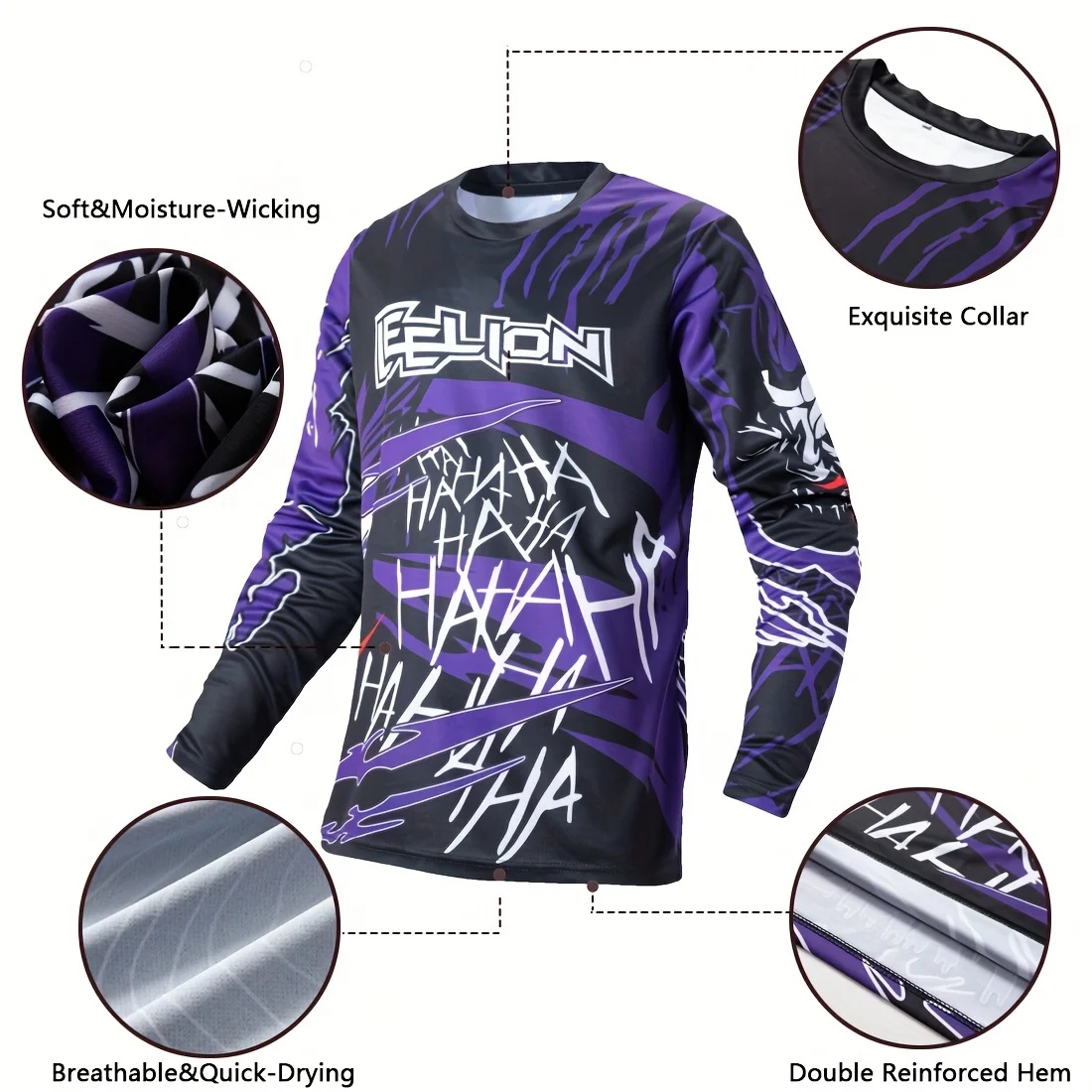 Motorshirt Wicking Lange mouwen Zomer Zweetabsorberend Motorkleding Fietsshirt voor fietsen Paardrijden Sport