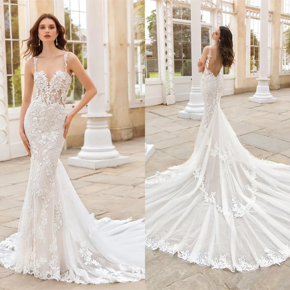 

Customized High Quality White Organza Wedding Dress Elegant Strapless Spaghetti Straps Sleeveless Bridal Gowns Backless Dress