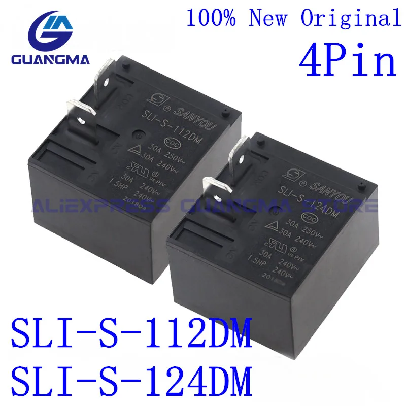 

10PCS 100% New Original Power Relay SLI-S-112DM SLI-S-124DM DC12V 24VDC 4Pin 30A 250Vac SLI S 112 124DM