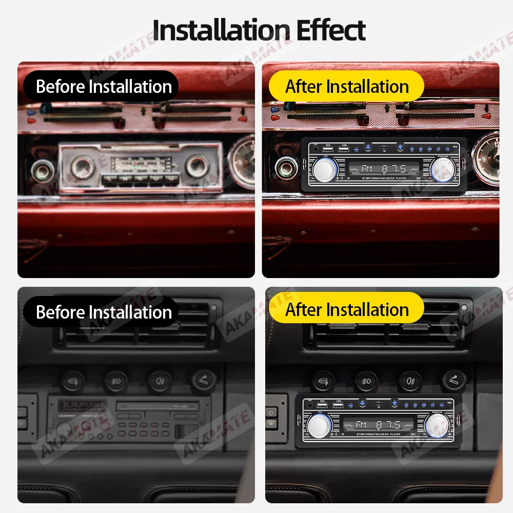 Autoradio für Mercedes Benz 1Din MP3 Multimedia Player Stereo Audio Unterstützung Telefon Aufladen Bluetooth EQ AUX USB FM Radio – Detail 23