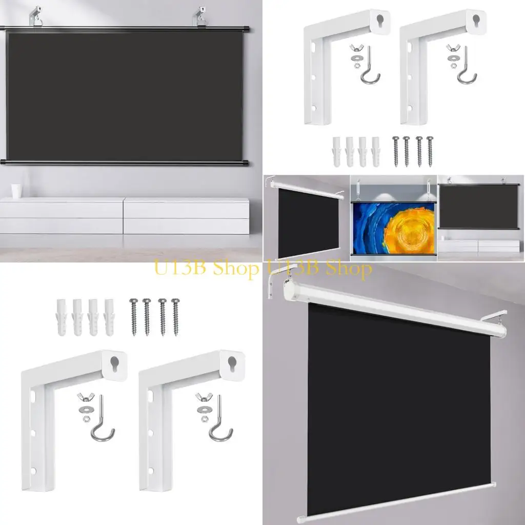 U13B Projector Screen Ceiling Mount Wall Hanging Mount L-Bracket Adjustable Extension