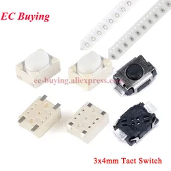 100Pcs/5Pcs 3*4*2mm Tact Switch Button Switch 2Pin Touch Switch SMD Micro Switch 3x4x2mm for MP3 MP4 Phone Key Switch 3*4*2.5mm