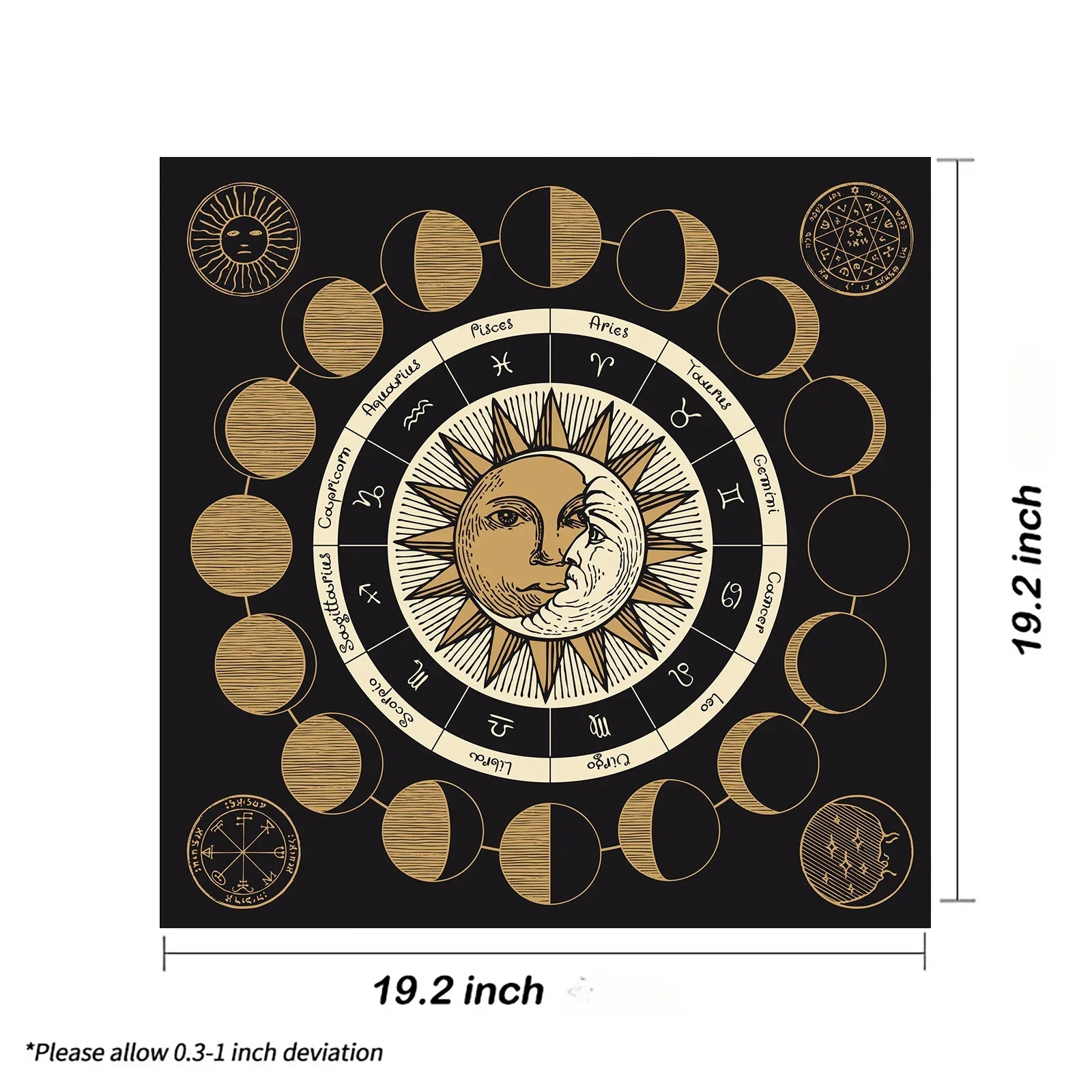 Tarot Square Tablecloth Sea Velvet Fabric Terrace Dining Table Cover Multi-purpose Towel Mandala Life Tree Butterfly