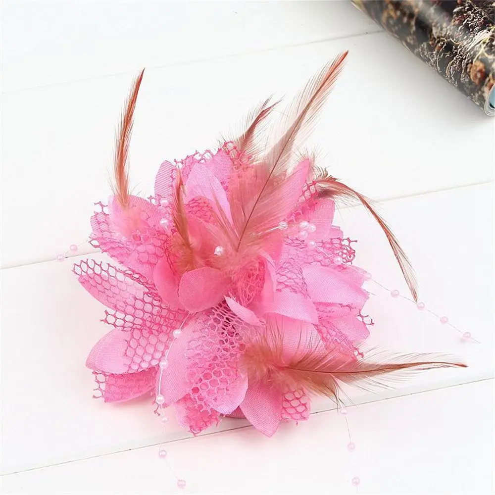 Brooch Wrist Flower Feathers Hair Clip Wedding Hair Accessories Bridal Hairpin Headdress