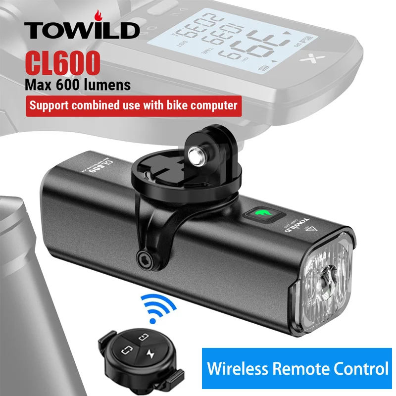 TOWILD CL600 600LM Bike Light Front Lamp USB Rechargeable LED 18650 2000mAh Bicycle Light Waterproof Headlight Bike Accessories