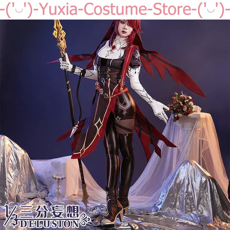 Anime! Genshin Impact Rosaria Nun Game Suit Mysterious Dress Sexy Uniform Cosplay Costume Halloween Party Outfit Women