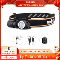 Sofirn HS10 USB C Rechargeable Mini 16340 Headlamp 1100lm LH351D 90CRI Angle Flashlight TIR Optics with Magnet Tail 2 Groups