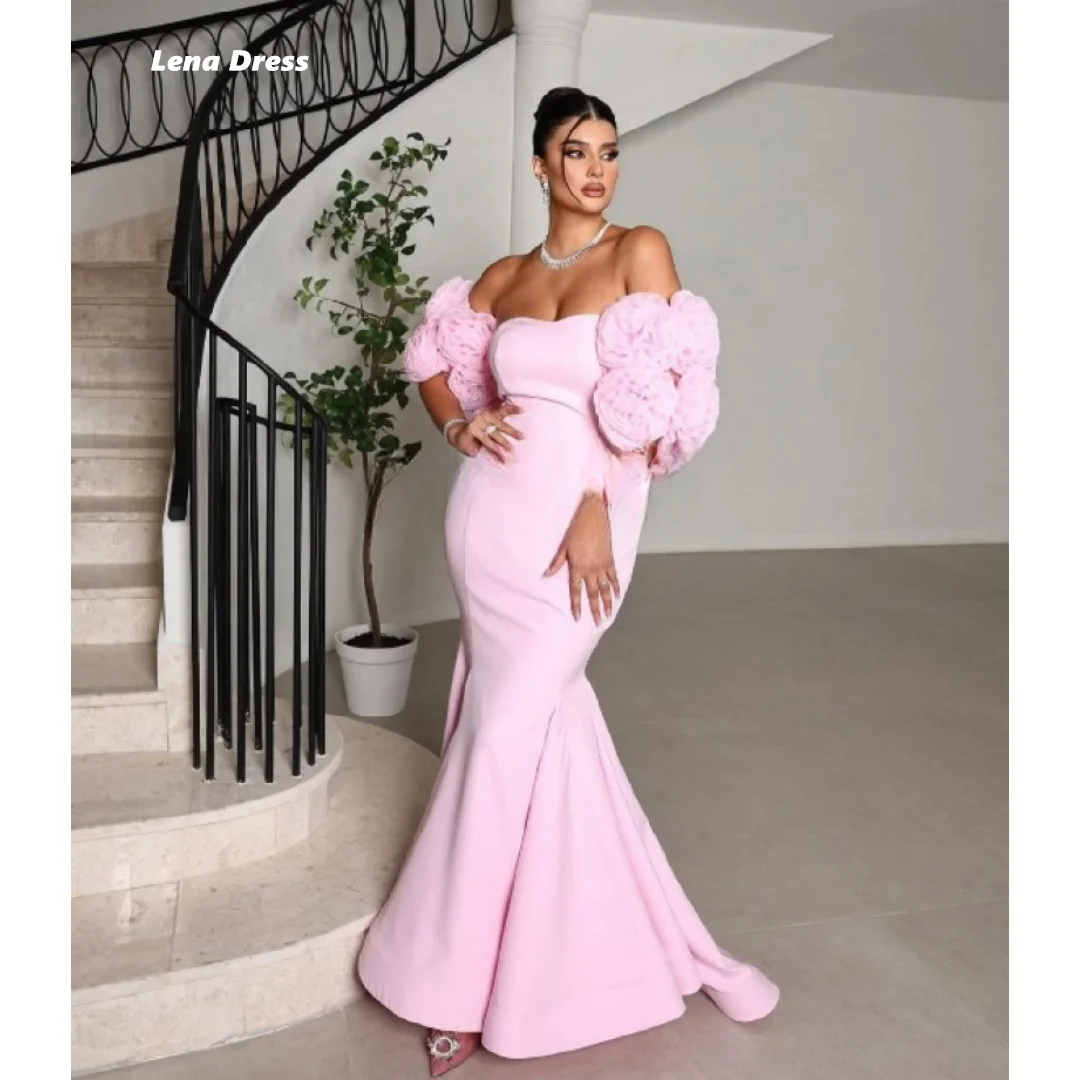 Lena Evening Dress Luxury Elegant Party Dresses for Women Luxury Evening Dresses 2025 Off the Shoulders Custom Made Pink Woman