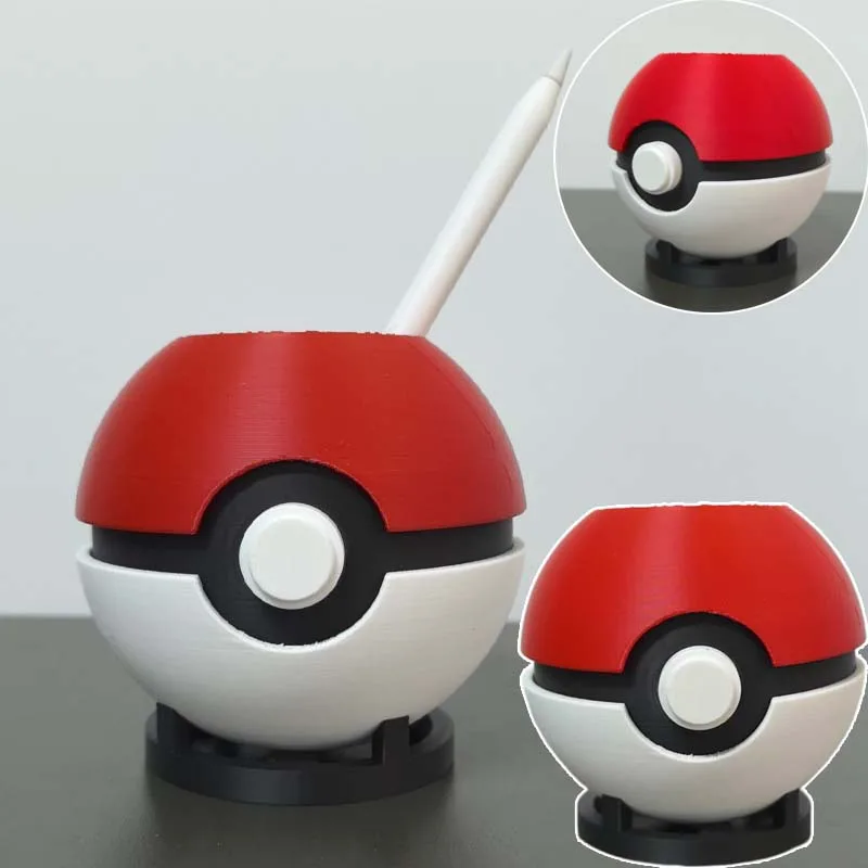 

Pokemon Poke Ball Pen Holder 3D Printing Pen Holder Creative Storage Desktop Decoration Office Student Desktop Pen Storage Box