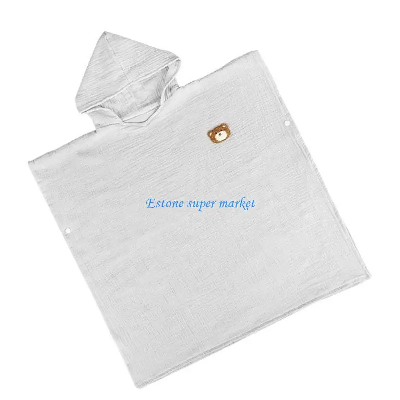 090B Multifunction Hooded Poncho Towel Absorbent & Soft Hooded Bath Towel Gentle on Skin Cotton Kids Hooded Towel for Childre