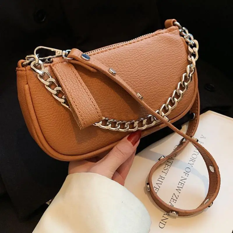 High Quality Retro Small Bag 2023 New Women's Bag Luxury Crossbody Bag Popular Rivet Single Shoulder Underarm Bag Wallet Handbag