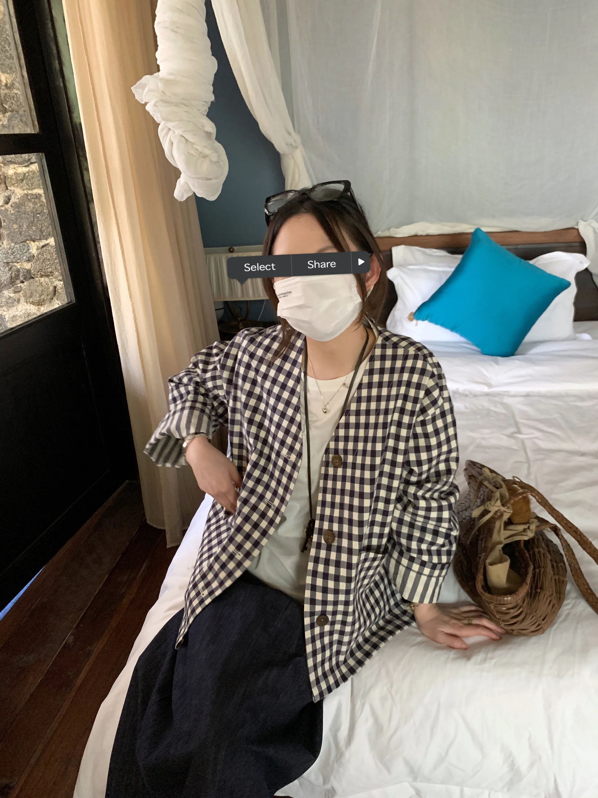 

Motzu Japanese Sle Small Plaid ort Coat Women's Spring 2025 New Loose Fit Cotton Button up Blue een Color Ladies Jaet