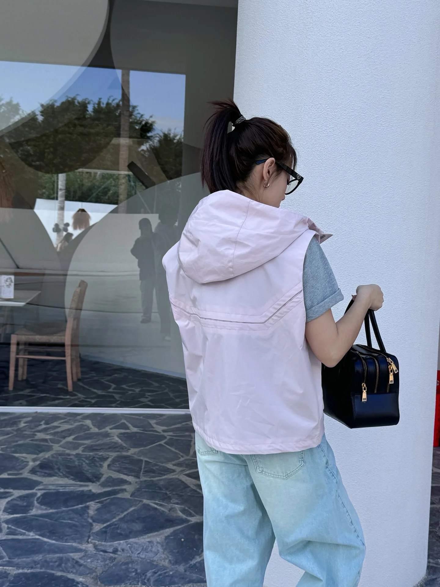 Utility Zipper Hooded Vest for Men Women, Workwear Jacket Coat Outdoor Sports Streetwear Spring Summer Casual Wear with Pockets