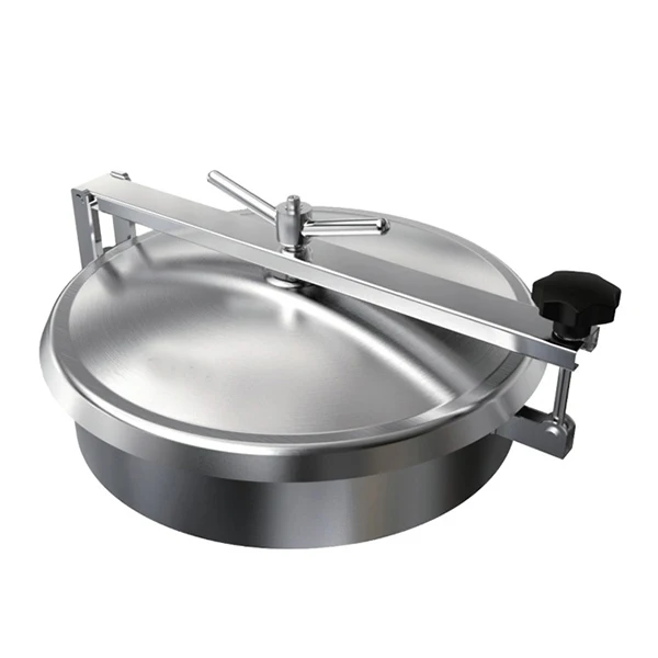 Sanitary Manhole Cover Stainless Steel SS316 Mirror Finished Quik-Opened Manway DN200 Round No Pressure Manhole for Tank