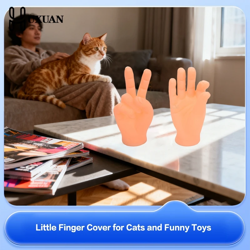 Teasing Cat Interactive Finger Gloves Interactive Human Fake Hand Cat Toys Caress Cat Dog Toys Little Hand Pet Cat Supplies