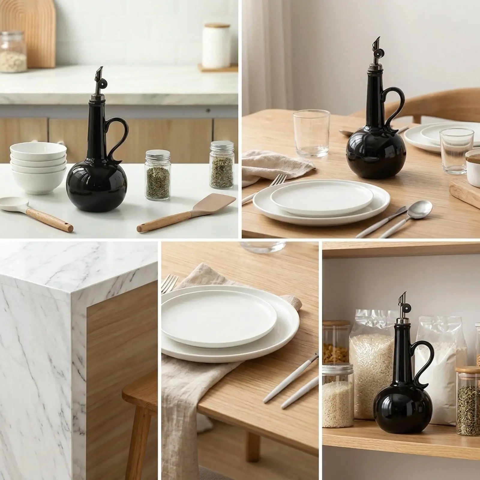 Ceramic Olive Oil Dispenser Bottle Soy Sauce Dispenser Jar Olive Oil Container for Kitchen