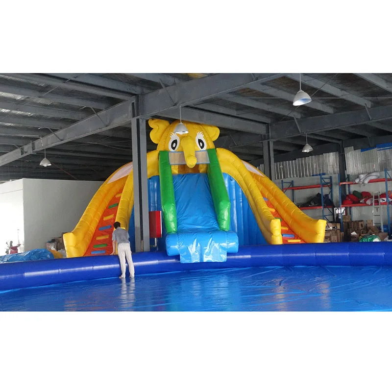 

PVC large inflatable water slides inflatable water park water games with pool