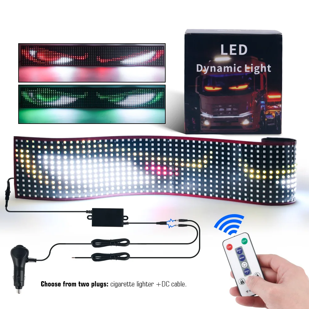 new LED Matrix Pixel Panel Remote Control Truck Devil Eye DIY Graffiti Scrolling Text Animation Display Windshield Reminder