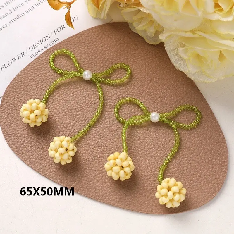 Green Glass Beads Beaded Cherry Charm Accessories 8pcs Vintage Wholesale Beaded Earrings Wedding Ornament Bulk Supplier