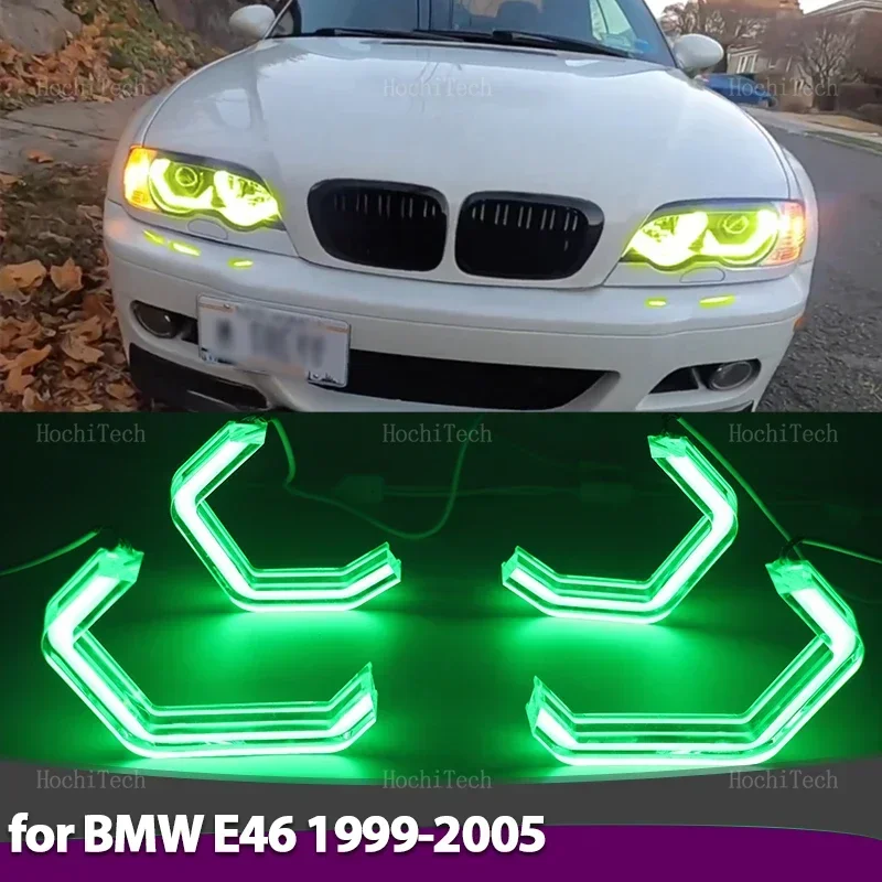 App Control M4 Style LED Angel Eyes Bulb Ring RGB Lamp for BMW 3 Series E46 Sedan 1999-2005 316i 318i 330i 325i 318d 320d 335i