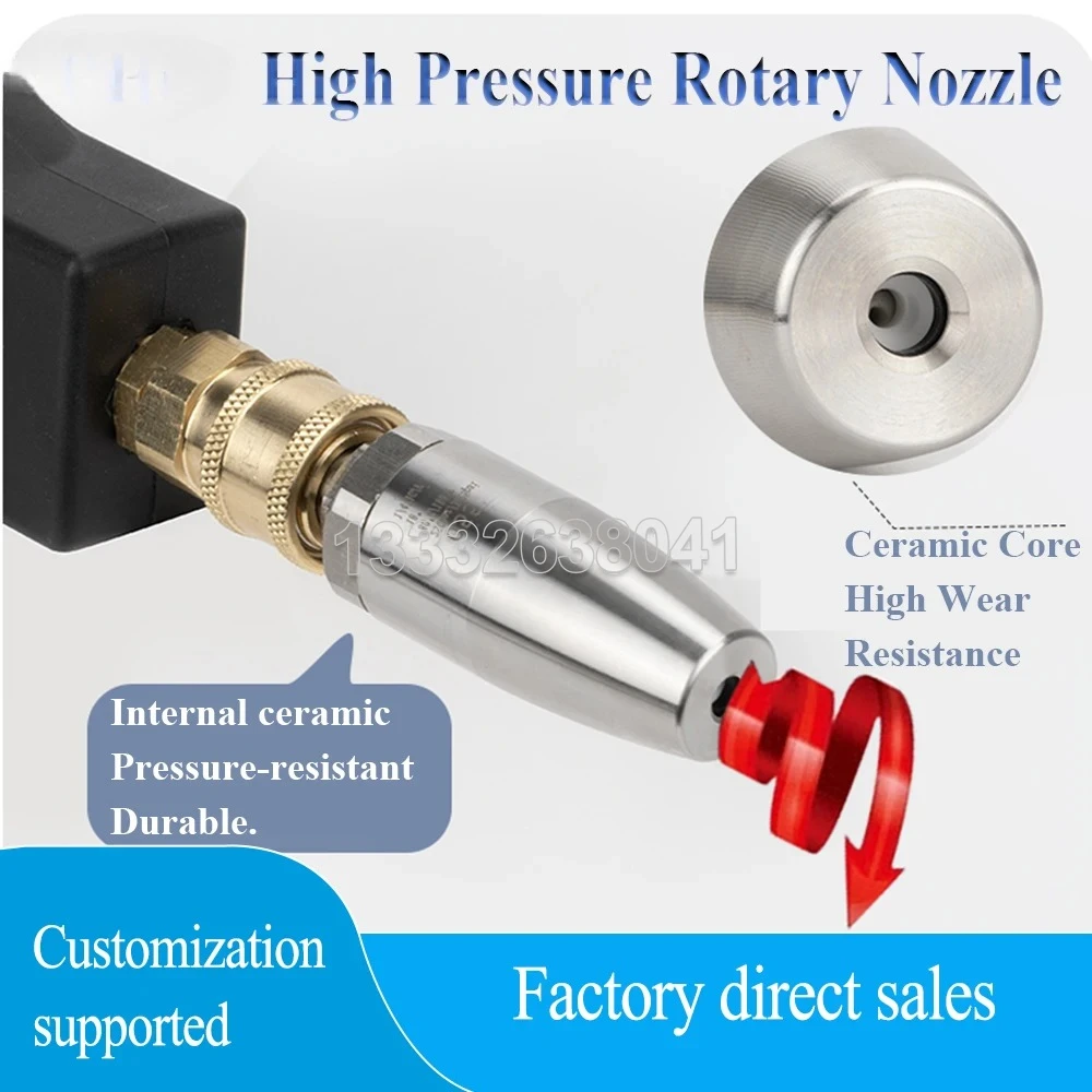 High Pressure Turbo Nozzle Rotating Pressure Washer Nozzle For Cleaning Brick Concrete Pressure Washer Attachment Car Washing