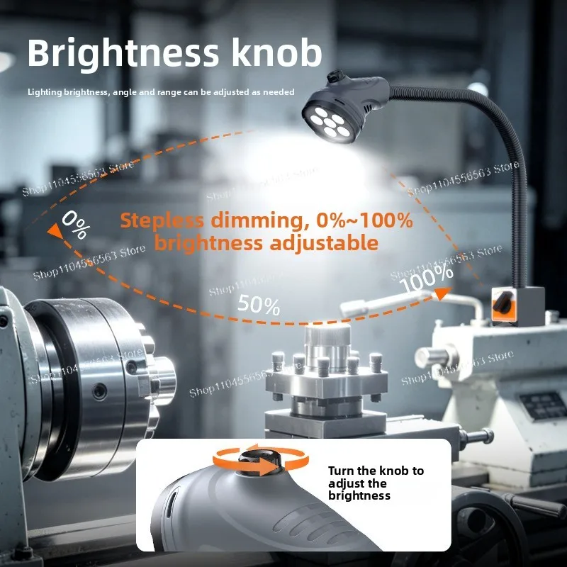 LED machine tool work light 24V dimming model, strong magnetic suction punch,   industrial desk lamp super bright 220V