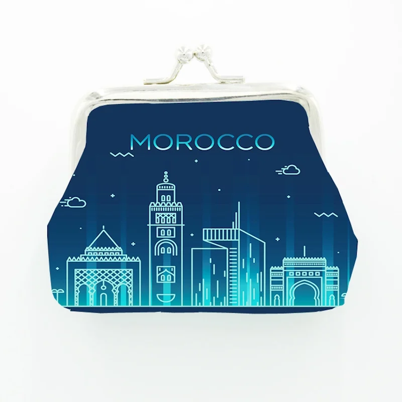 60PCS/Lot Customized PU Leather Coin Purse Full-Color Printing Wallet Logo Artist Designer Morocco Souvenir Wholesale Bag