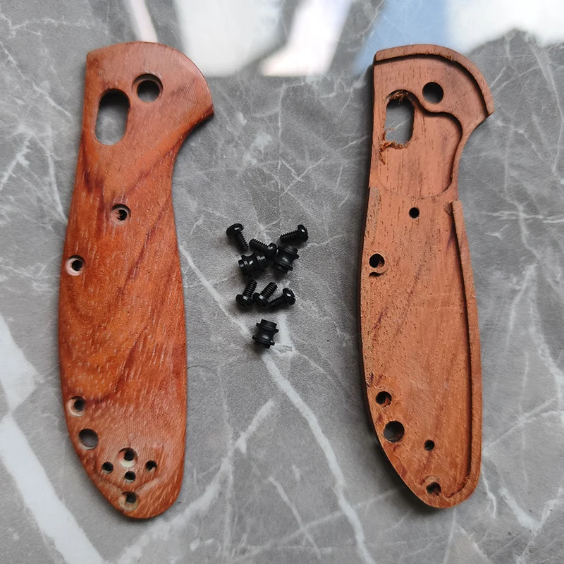 Natural Burmese Rosewood / G10 / Micarta / Titanium Made Knife Handle Scales for Benchmade Mini Griptilian 555 556 Knives