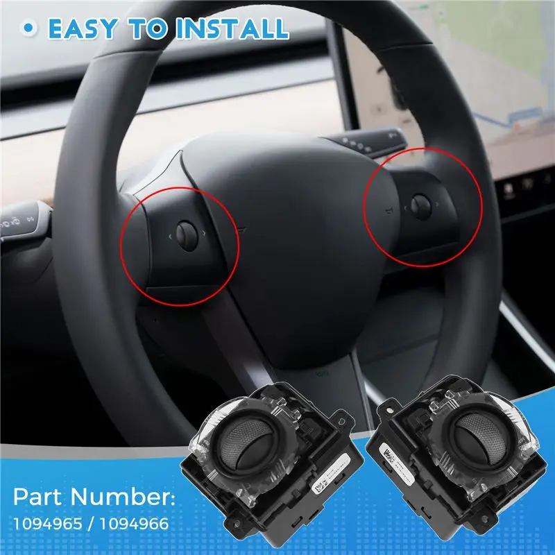 Car Steering Wheel Ball Knob Volume Adjustment Switch 1094965 1094966 For Tesla Model 3 2015-2019 Multifunction Button-T61C view 3