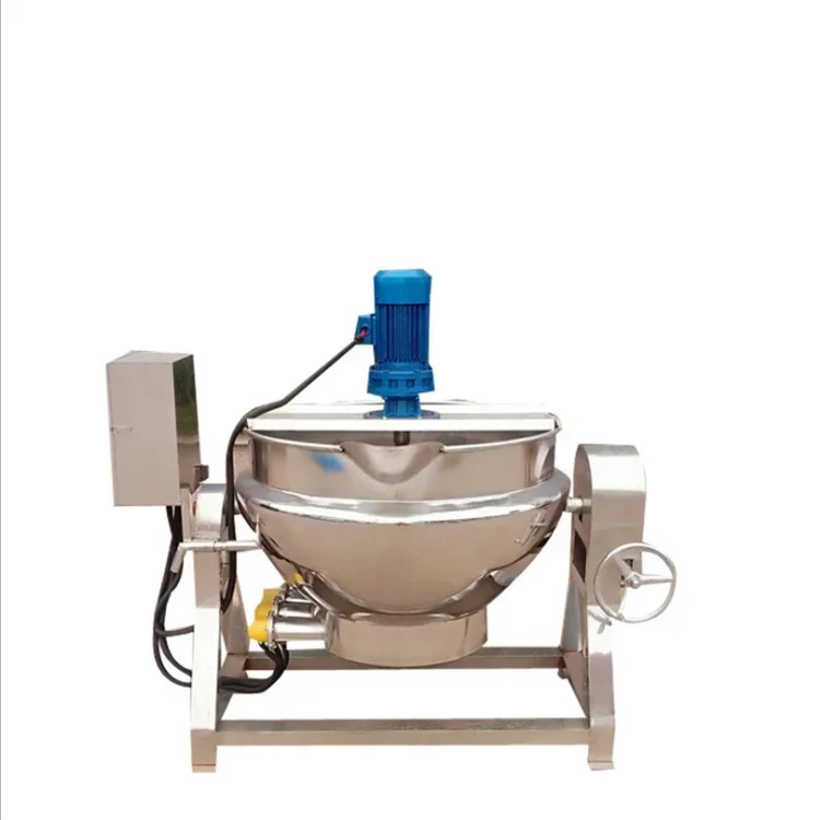 

Automatic Sugar Cooking Pot with mixer/ Fruit Jam Cooker/ Heating Jacketed Kettle Tilting Boiling Pan