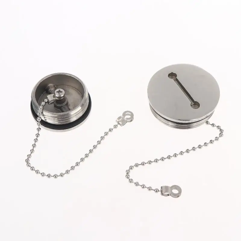 New 38/50MM Deck Fill Cap With Chain Spare Yacht Replacement Hardware 316 Stainless Steel Boat Hardware Accessories
