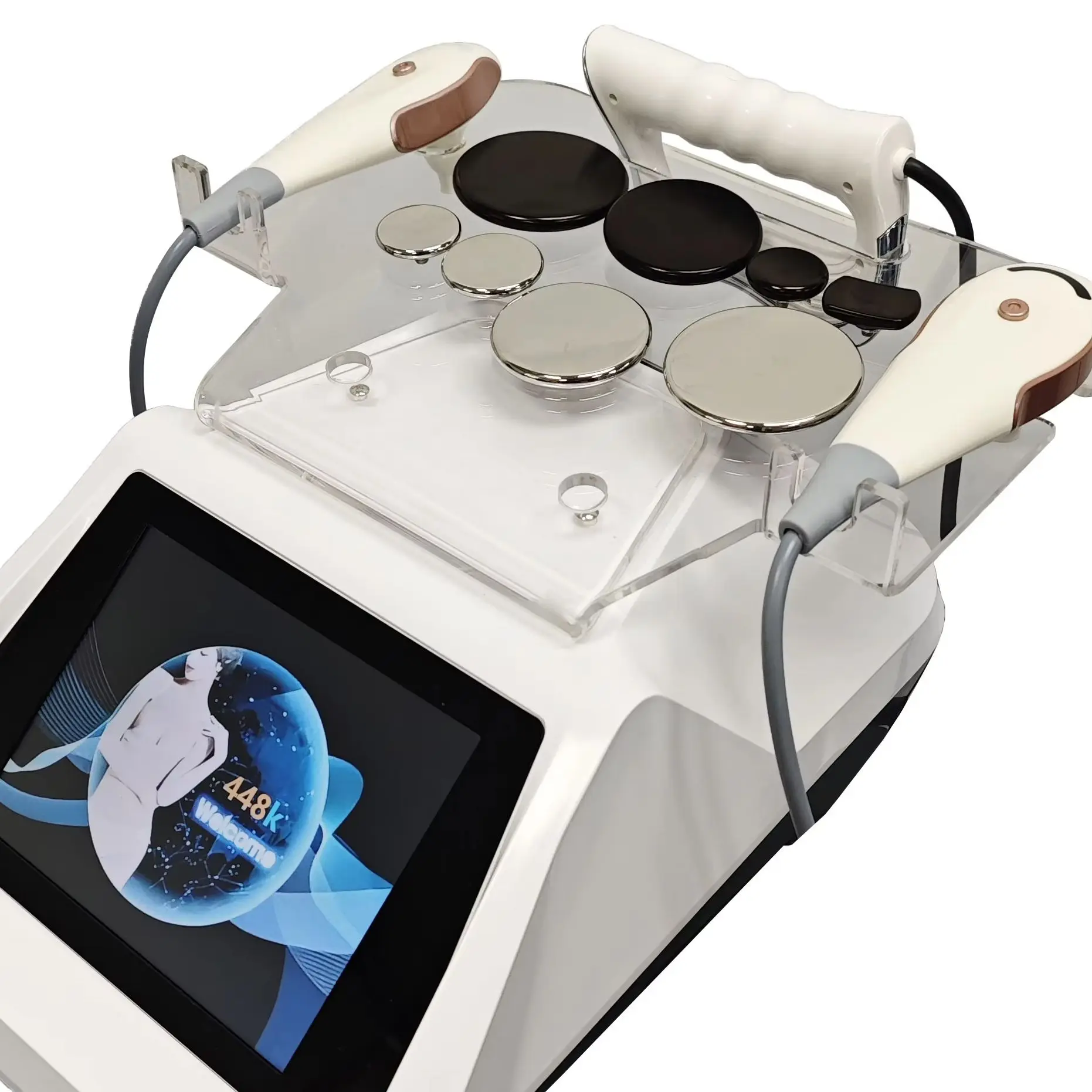 

Новинка 2026: Аппарат для физиотерапии и коррекции фигуры 448K Fever Master с контролем температуры, балансировкой клеток и проработкой меридианов, для салонов красоты, CE