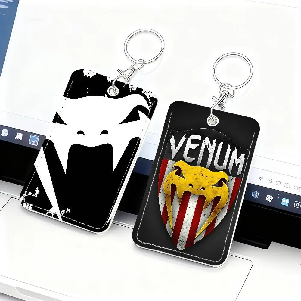 Porta Tarjetas con Logotipo V-Venum, Ideal para Estudiantes, Autobús, Metro, Banco, Gimnasio y Llavero, Prevención de Pérdidas