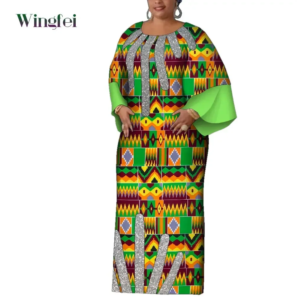 African Women Print Dresses Elegant Dashiki Maxi Long Dresses Ankara Fashion African Clothes Nigerian Dresses for Women Wy2124