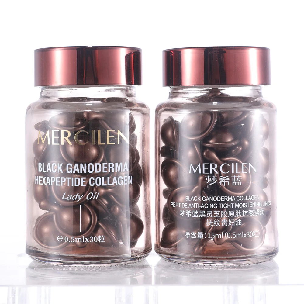 

Черный коллагеновый пептид Ganoderma, подтягивающий морщины, увлажняющий, облегчение морщин, богатое женское масло, уход за лицом, выцветает, тонкие линии, эссенционные масла