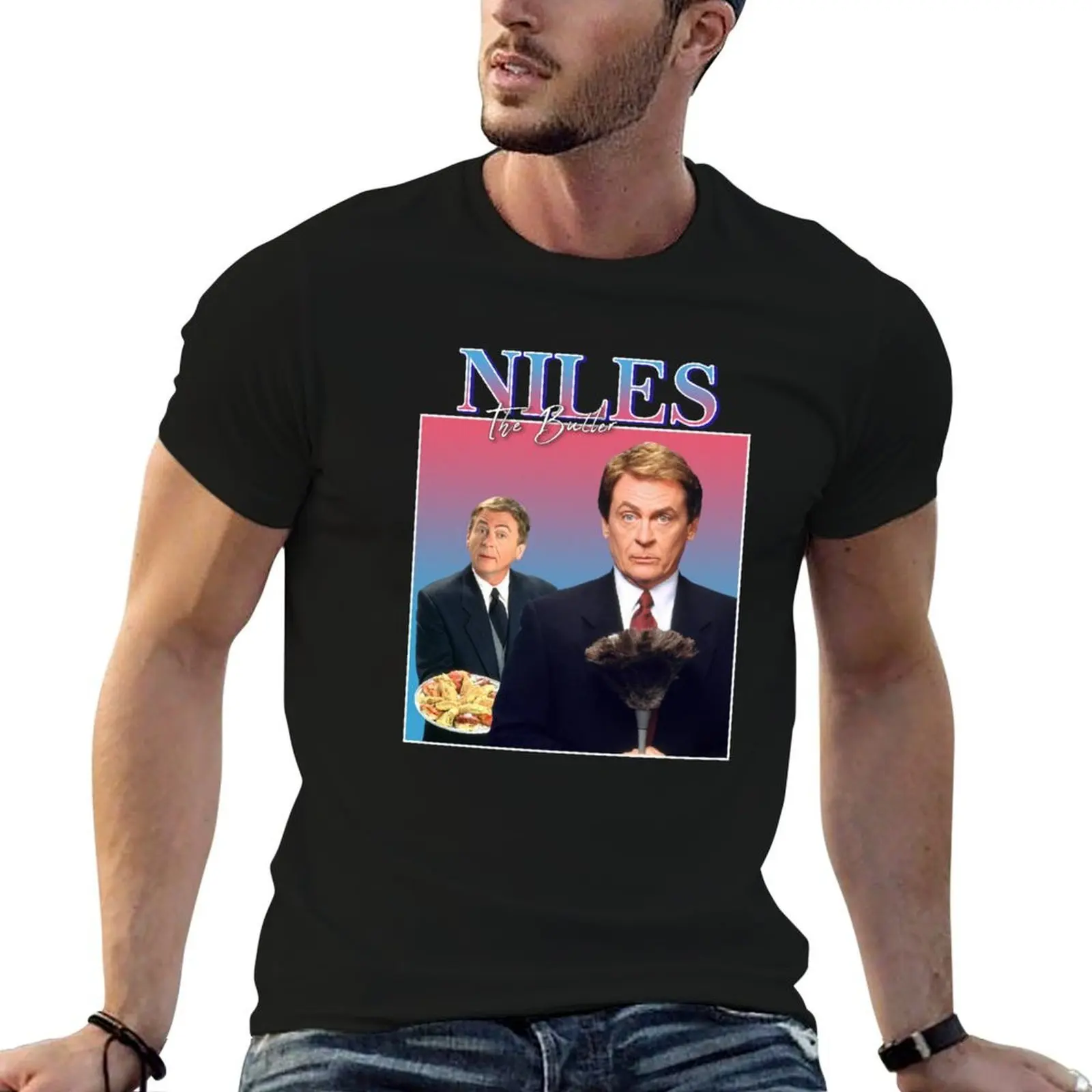 Niles The Butler Vintage/Retro Design T-Shirt t shirts for man cotton man t shirts for men t shirt man plain T-shirt