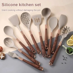 1set Apricot/Black Kitchenware Set Silicone Material No Hurt the Pot 5sets Options, for Kitchen Cooking Kitchen Utensils