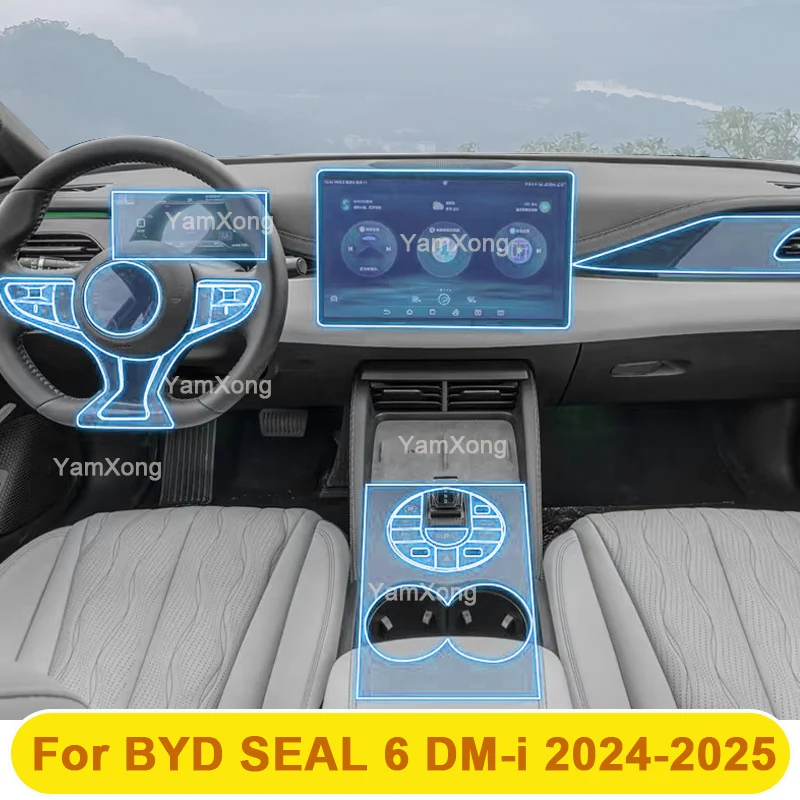 Protective Film For BYD SEAL 6 DM-i 2024-2025 Car Interior Touch Screen Dashboard Control Panel Cover Anti-Scratch Sticker