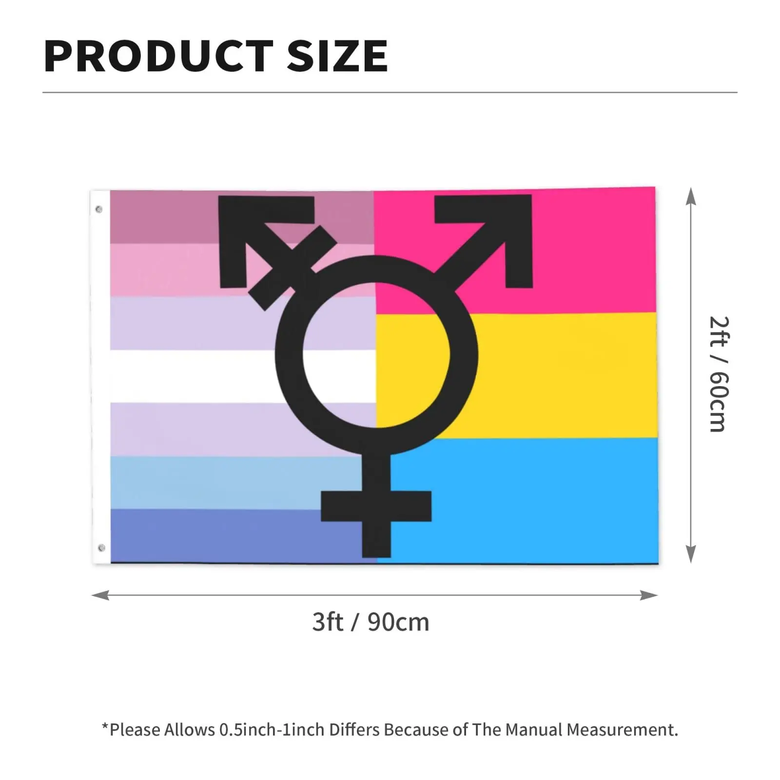 Flagnshow 100% Polyester Bigender Trans Pansexual Pride Flag