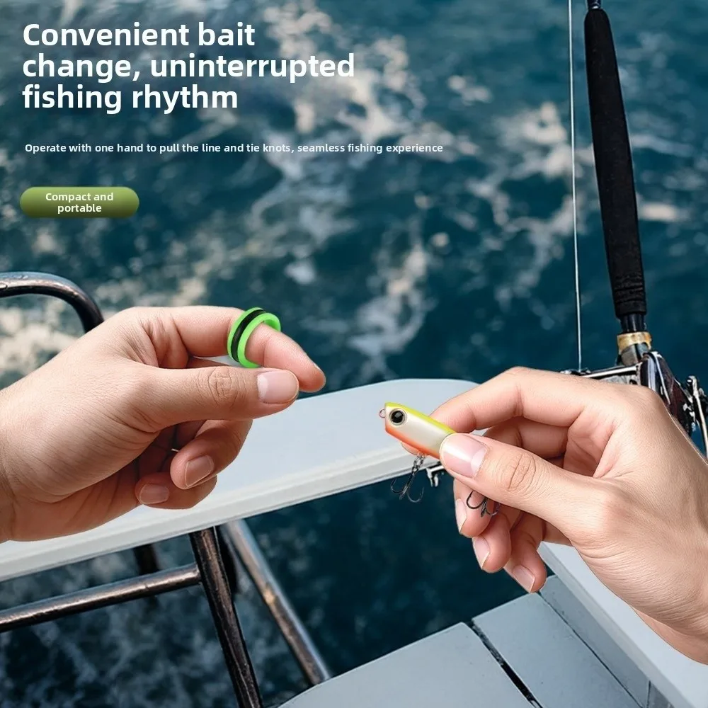 Anti-slip Fishing Line Puller Knotting Device Plastic Hand Protection Pull Line Ring Fast Portable Fishing Reel Tighten Tool