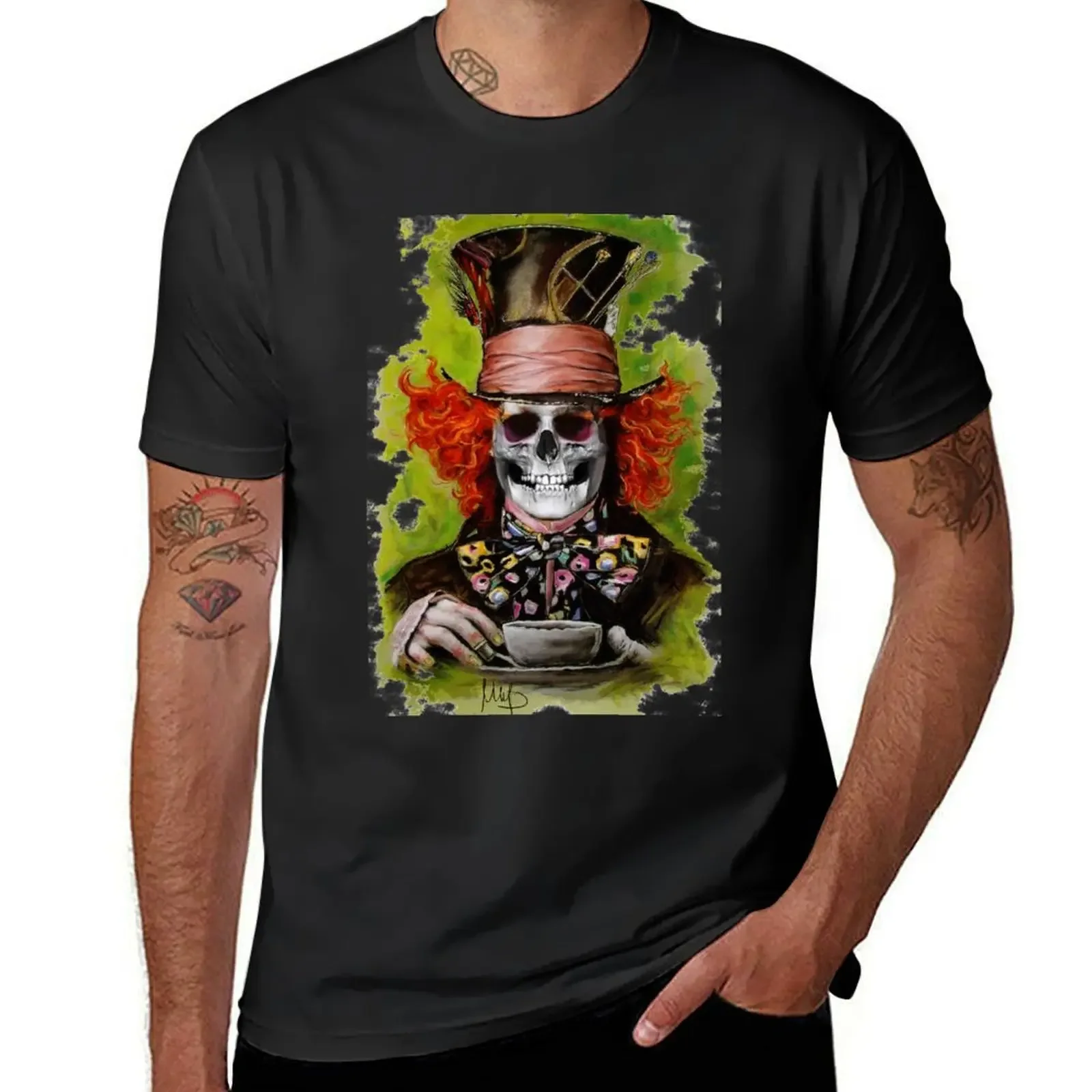 

Mad Hatter T-Shirt summer top vintage vintage clothes t shirt men 100℅ cotton