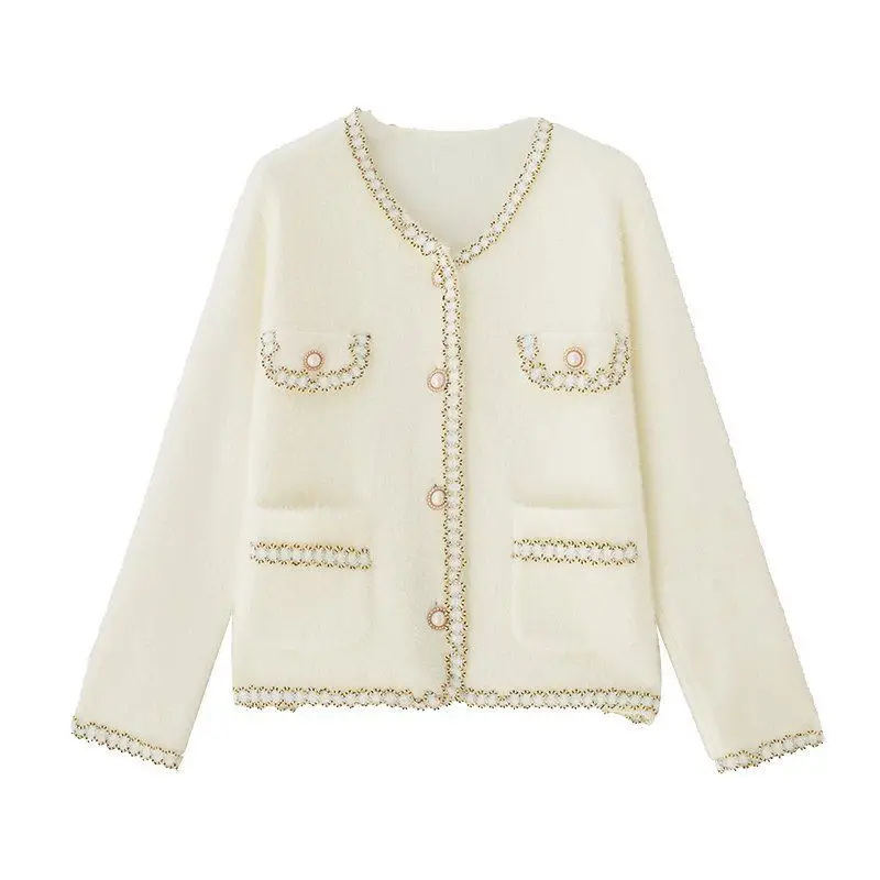 2023 Autumn Winter Short Knitted Cardigan Sweater Classic Style Single Breasted Casual Sweater Short Knitwear Women Clothing