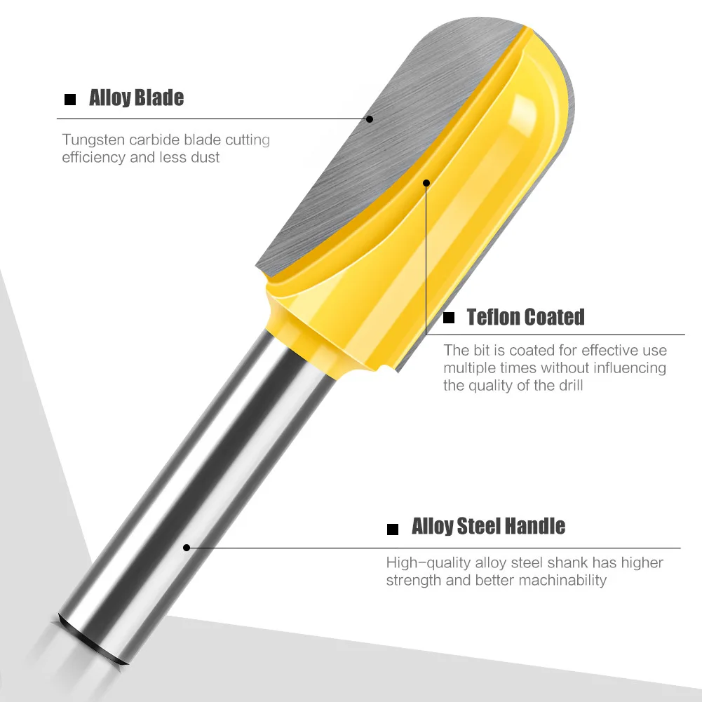 4pcs/lot 8mm Shank router bit carbide end mill tool Long Blade Round Nose Bit Core Box Router Bit