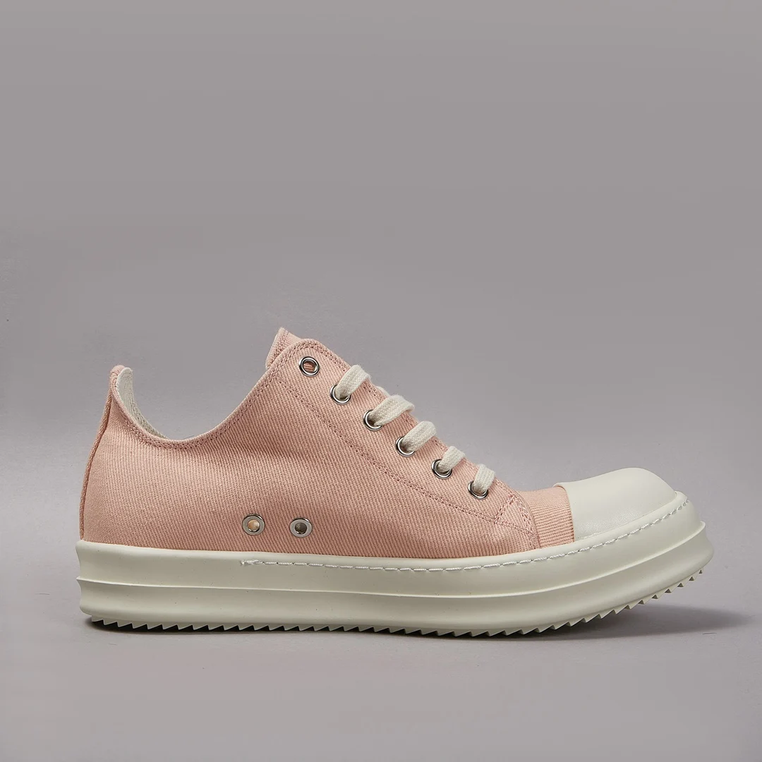 Ricks Luxury Designer Dirty Pink Canvas Low Top RO Casual Men Shoes Owens High Quality Shoes For Women Owens Rick Women Sneakers